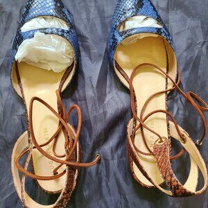 Eugenia Kim Snakeskin Lace-Up Flats